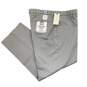 Dockers Men's Signature Lux Cotton Straight Fit Gray Khaki Pants Size 38X29